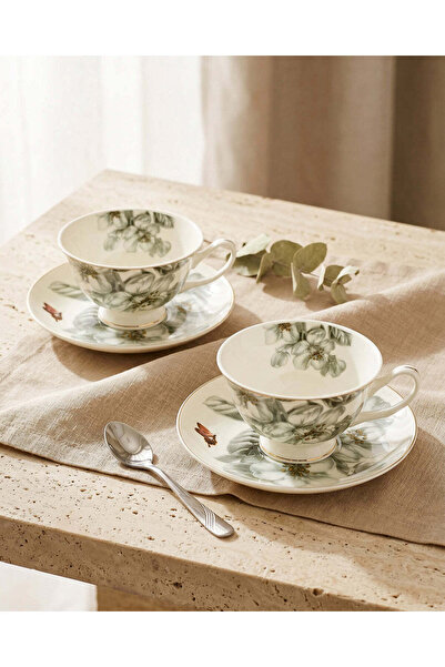 REDTAG Floral Tea Cup & Saucer Set (4-Piece)