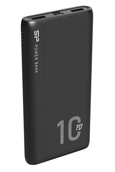 Silicon Power power bank QP15, 10000mAh, 2x USB & USB Type-C, 3A, μαύρο