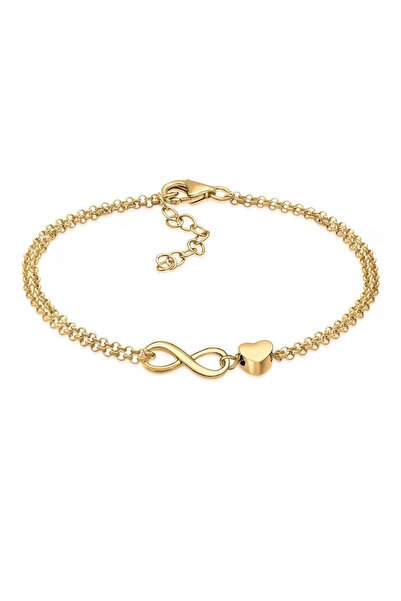 OEM Brățară de Gleznă Inimă si Infinit Placată cu Aur 18K – Eleganță Romantic...
