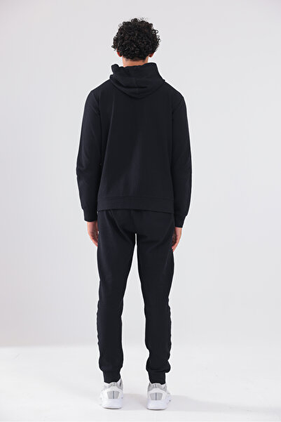 Rowinger Honeycomb Textured Zippered Hooded Embroidered Logo Men's Tracksuit Set