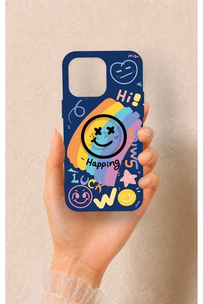 Vip Case حافظة سيليكون متوافقة مع هاتف iPhone 15 Pro Max من Happing Smile