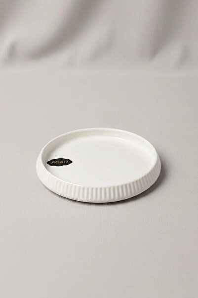 Bereketli Store Acar Stripe Detailed Porcelain Small Round Plate 14X3 cm – Ca...