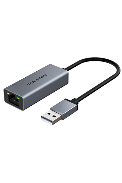 Cabletime αντάπτορας δικτύου CT-AML100, USB, 100Mbps Ethernet, γκρι