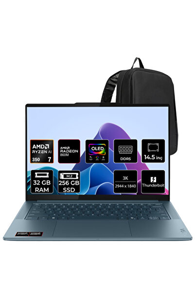 LENOVO Yoga Pro 7 Ryzen AI 7 350 32GB RAM 256GB SSD 14.5" 3K OLED FreeDOS 83K...
