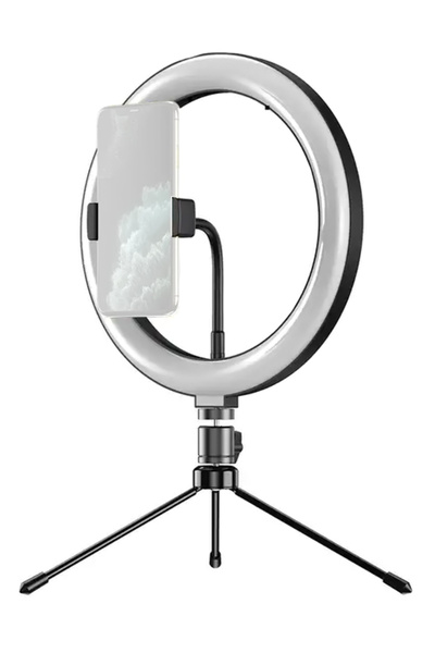 APEXEL φωτιστικό δαχτυλίδι LED APL-FL10JJ13Y με μίνι τρίποδα, Φ26cm