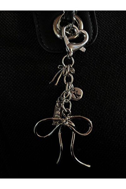 bijoux uniques Breloc cu literă tip panglică și charm pentru geantă