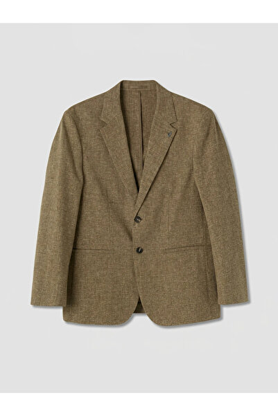 LC Waikiki Brown Regular Fit Linen Blend Men's Blazer Jacket