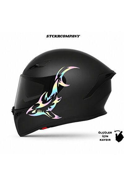 STCKRCO Köpek Balığı Sticker - Köpek Balıklı Kask Sticker - Shark Kask Sticke...
