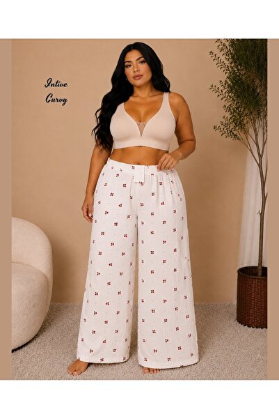 İntive Lingerie Intive Curvy Muslin Fabric Breathable Plus Size Cherry Patter...