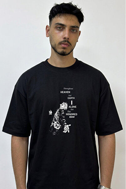 Anetos Gojo Satoru_30 Design Printed Oversize Black T-Shirt