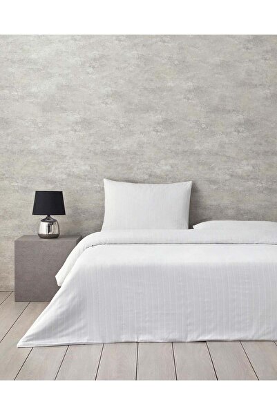 English Home Diamond Silky Cotton Çift Kişilik Çarşaflı Nevresim Takımı Beyaz