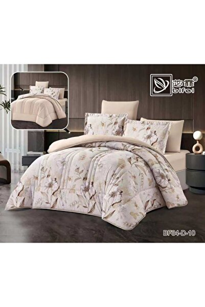 BIET ALMAFROSHAT Makro Fiber Double-Sided Quilt Set, Plain Face, Textured Fac...