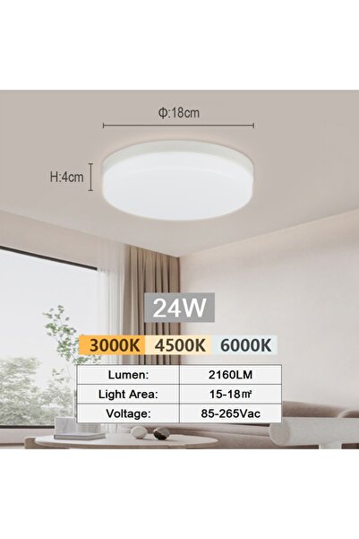 Choice17 White light ED-CI-24W LED Ceiling Lamp 18-48W Flush Mount Fixture 30...
