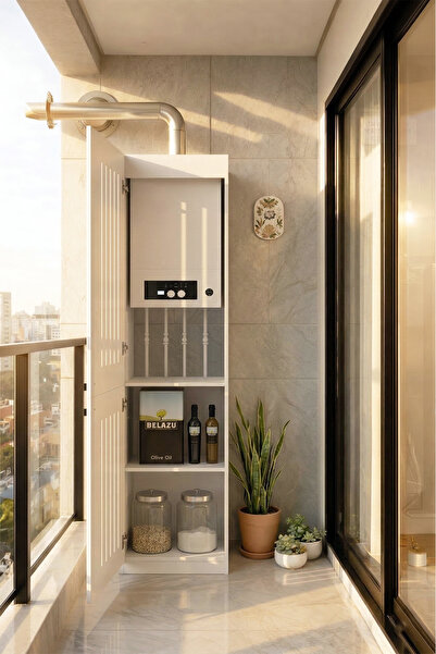 Empressco West Kombi Dolabı Panjur Kapaklı Erzak Dolabı Raflı Çok Amaçlı Dola...