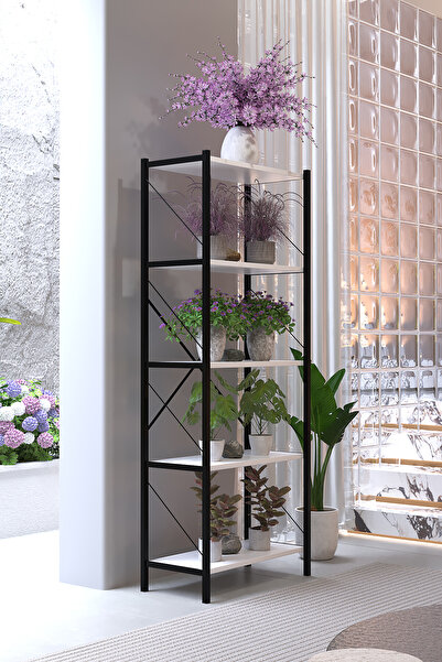 AWOX Lavanta 5 Katlı Metal Çiçeklik Saksılık Standı 150 cm Dekoratif Bitki Rafı Balkon Salon Bahçe Çiçek Standı