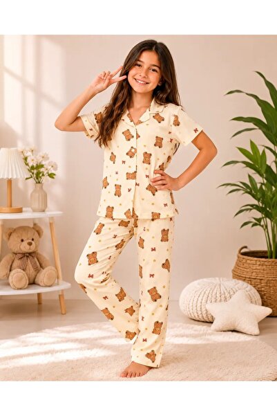 My Hanne Patterned Girls' Pajama Set 9929