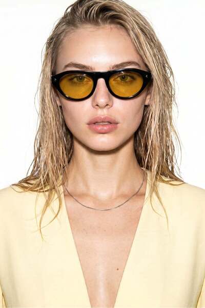 Bilge Karga Marbling Black Nude Sunglasses