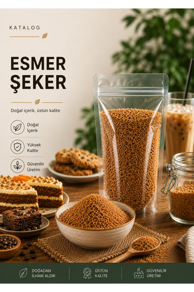 PASDO PASTACILIK Esmer Şeker / Doğal Kristal Esmer Şeker Premium Kalite Pasta...