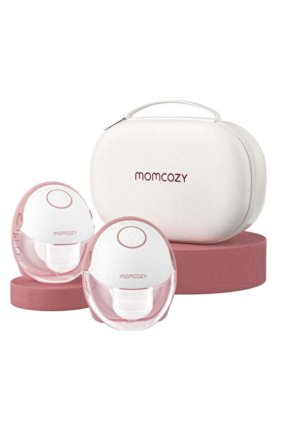 Momcozy مضخة ثدي M6 محمولة بدون استخدام اليدين، مزدوجة، باللون الأحمر المريح