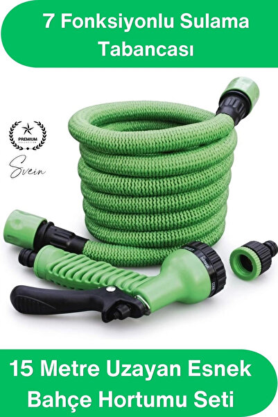 Svein #UzayanHortum 15 Metre Uzayan Esnek Bahçe Hortumu Seti 7 Fonksiyonlu Su...