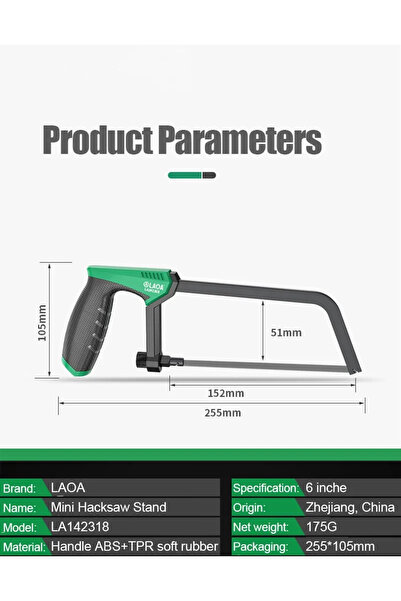 Choice Standard saw LAOA Mini Hacksaw 6 inch Frame Small Hacksaw Household Sm...