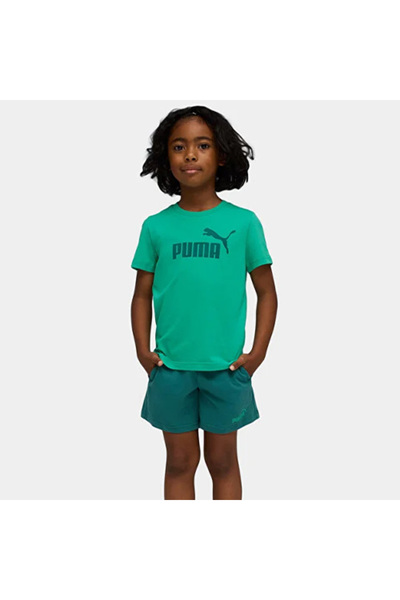 Puma ESS Tee and Shorts Set Çocuk Yeşil Eşofman Takımı 68524040