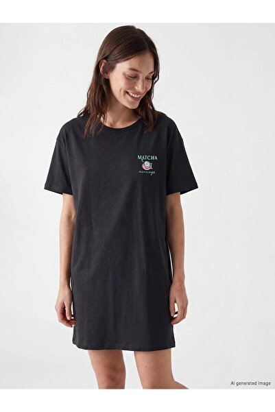LC Waikiki Crew Neck Printed Women's Nightgown (S6)