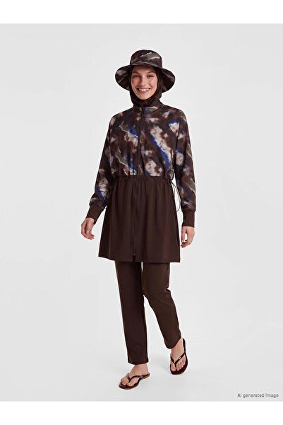 LC Waikiki Batik Patterned Women's Hijab Swimsuit (S6)