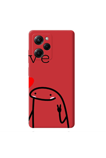 Other Xiaomi Poco X5 Pro Love 2 Red Colored Silicone TPU Θήκη
