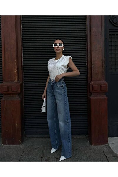 My Blog Blue Washed Straight Jean Trousers - 33502
