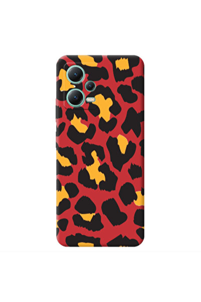 Other Xiaomi Redmi Note 12 Pro 5G Yellow leopard Red Colored Silicone TPU Θήκη