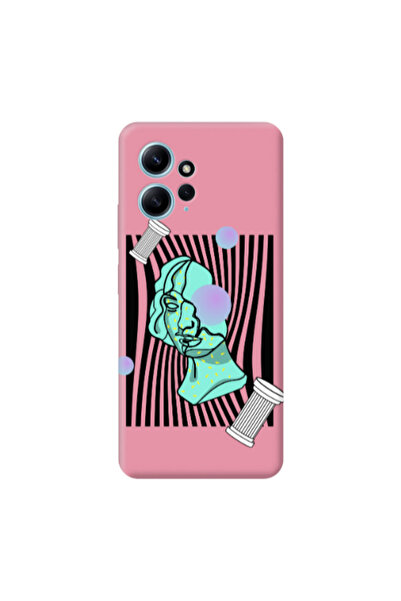 Other Xiaomi Redmi Note 12 4G Columns Pink Colored Silicone TPU Θήκη
