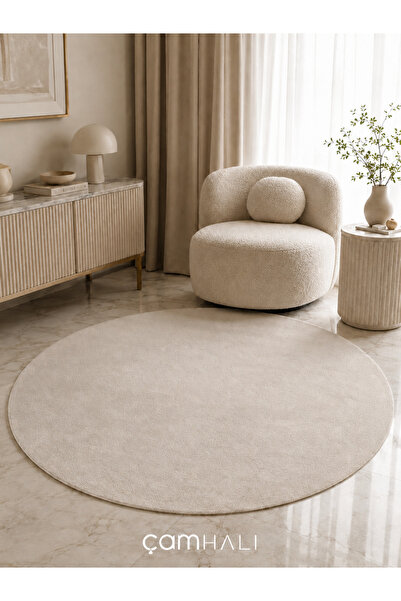 Eko Halı ZEN 01 D.STONE DAİRE Hav Toz Vermez Yumuşak Dokulu Salon Halısı Otur...