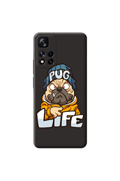 Other Xiaomi Redmi Note 11 Pro 5G Pug Life 2 Black Colored Silicone TPU Θήκη
