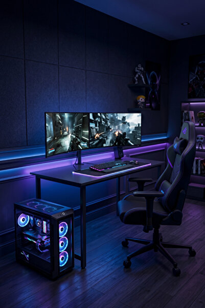 Sevinse Home TITAN Antrasit Bilgisayar Oyuncu Masası, Metal Gaming Desk, 120 ...