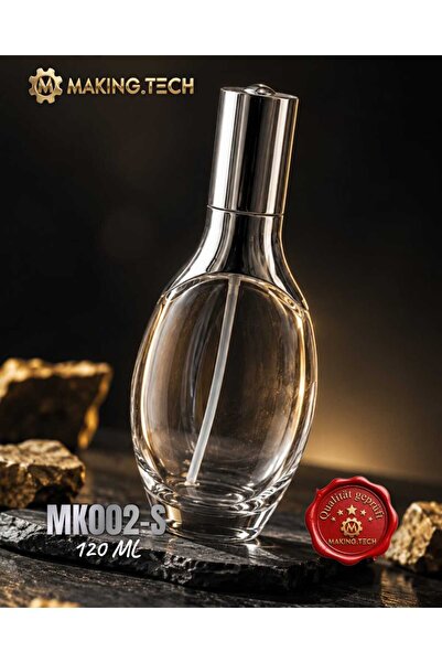 HORECA MARKET 1 Adet 120 ml Premium Cam Parfüm Şişesi – Gümüş Sprey Başlıklı ...