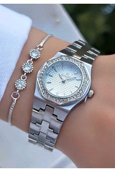 Homies New Season Silver Color Women's Wristwatch - with Bracelet Gift