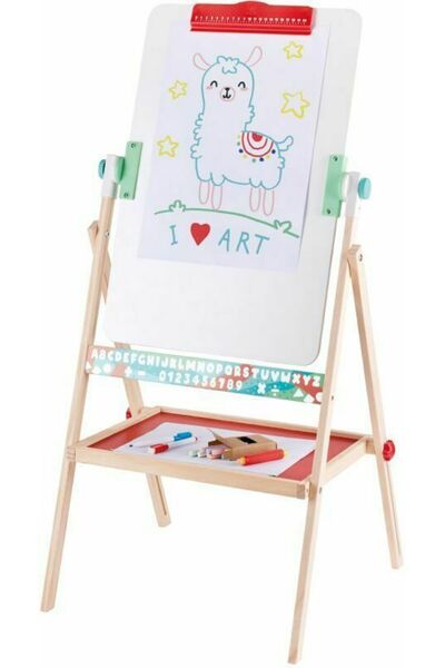 Hape Ξύλινος Πίνακας Διπλής Όψης με Κιμωλία και Μαρκαδόρους, Επίπεδο Καβαλέτο...