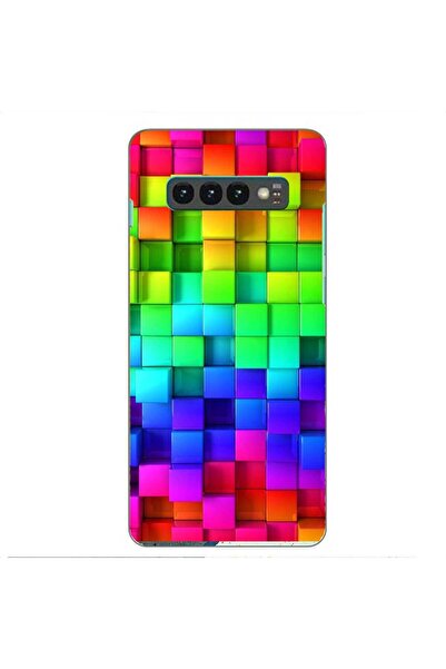 OEM Husa compatibila cu Samsung Galaxy S10 Silicon Gel Tpu Model Colorful Cubes