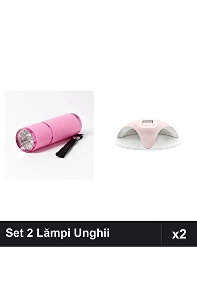 NAİLS Set 2 Lămpi UV/LED Unghii: Profesională 48W Digitală + Lanternă Mini 9 ...