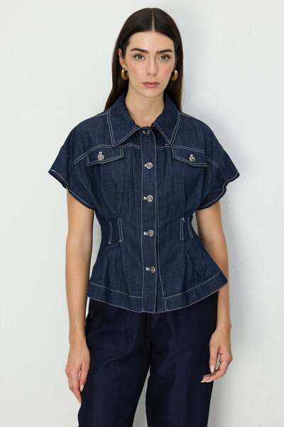 ON Beli Pile Detailed Short Sleeve Coat