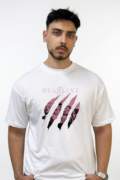 Anetos Μπλουζάκι BLACKPINK Turne Design με στάμπα σε υπερμεγέθη λευκό χρώμα