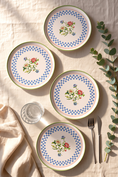 Keramika Rose Line Nordic Cake Plate 22 cm 4 Pieces 22911