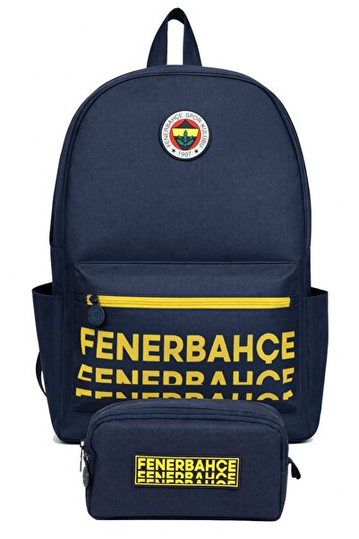 Fenerbahçe Double School Bag and Pen Case Set Yellow (Fenerbahçe Embossed) Bo...