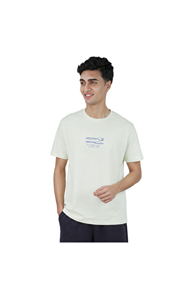 Giordano Men’s Slim Cotton Crew Neck Message Print Tee
