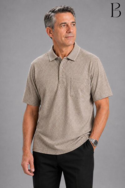 BURSPA Relaxed Fit Collared Pocketed Men's Dad Summer T-Shirt