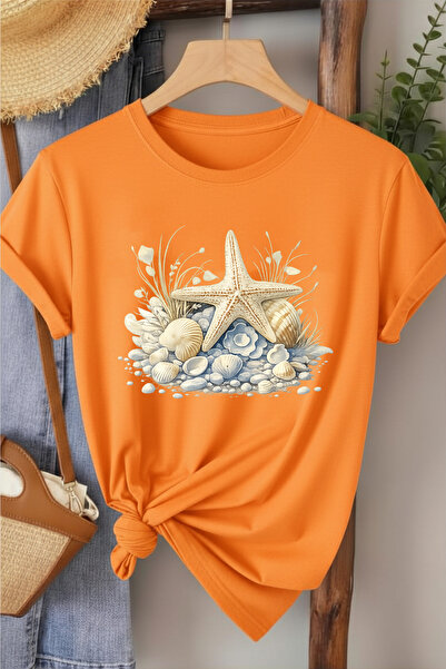 l'eivor Starfish Printed Women's Cotton T-Shirt