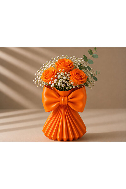 farist Decorative Vase with Bow Design |   Modern Flower Vase |   15X12X18 cm