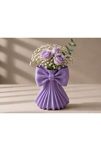 farist Decorative Vase with Bow Design |   Modern Flower Vase |   15X12X18 cm
