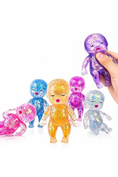 CASA JOY Jucărie squishy pentru bebeluși cu sclipici, 11 cm, antistres, diver...